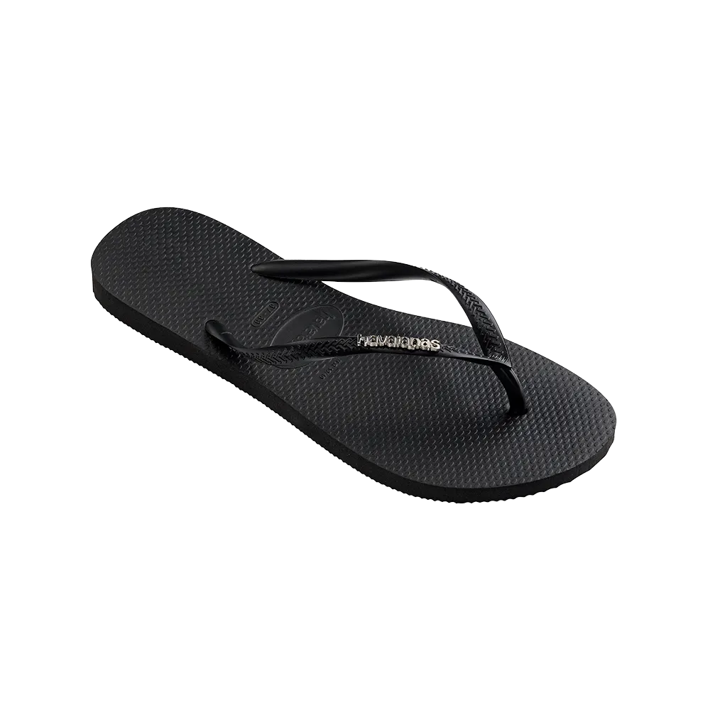 Slim Logo Metallic Flip Flops