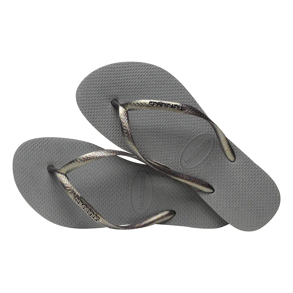 Slim Logo Metallic Flip Flops