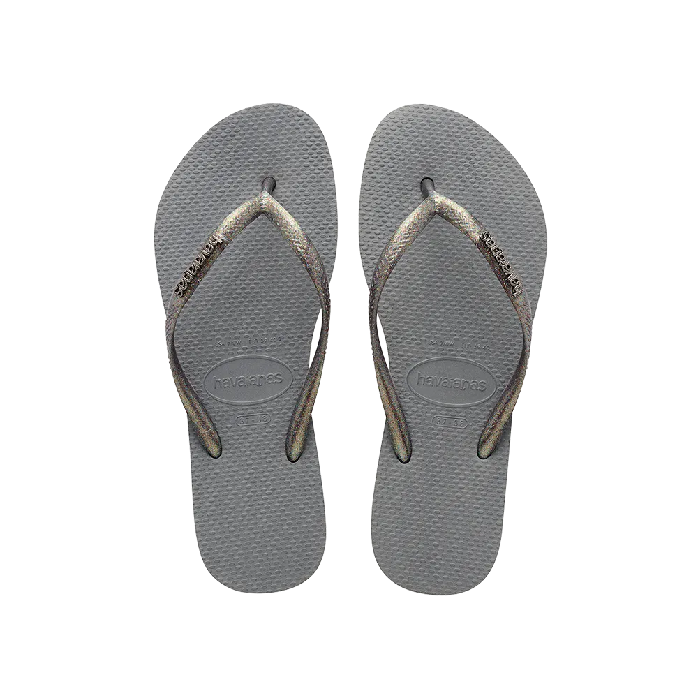 Slim Logo Metallic Flip Flops