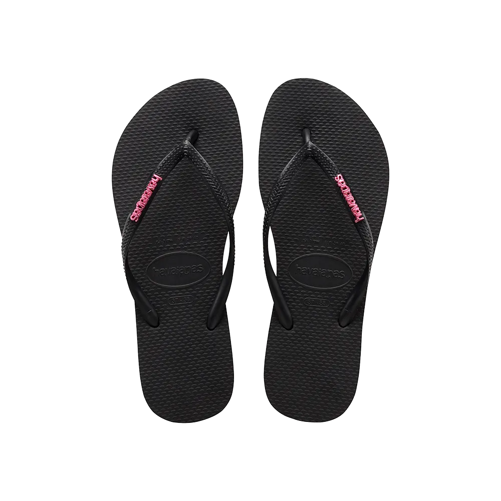 Slim Logo Metallic Flip Flops