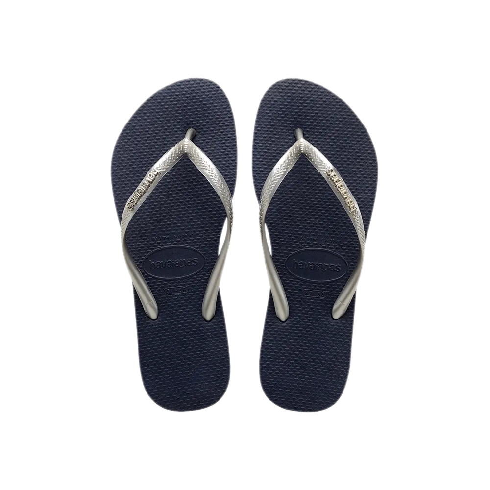 Slim Logo Metallic Flip Flops