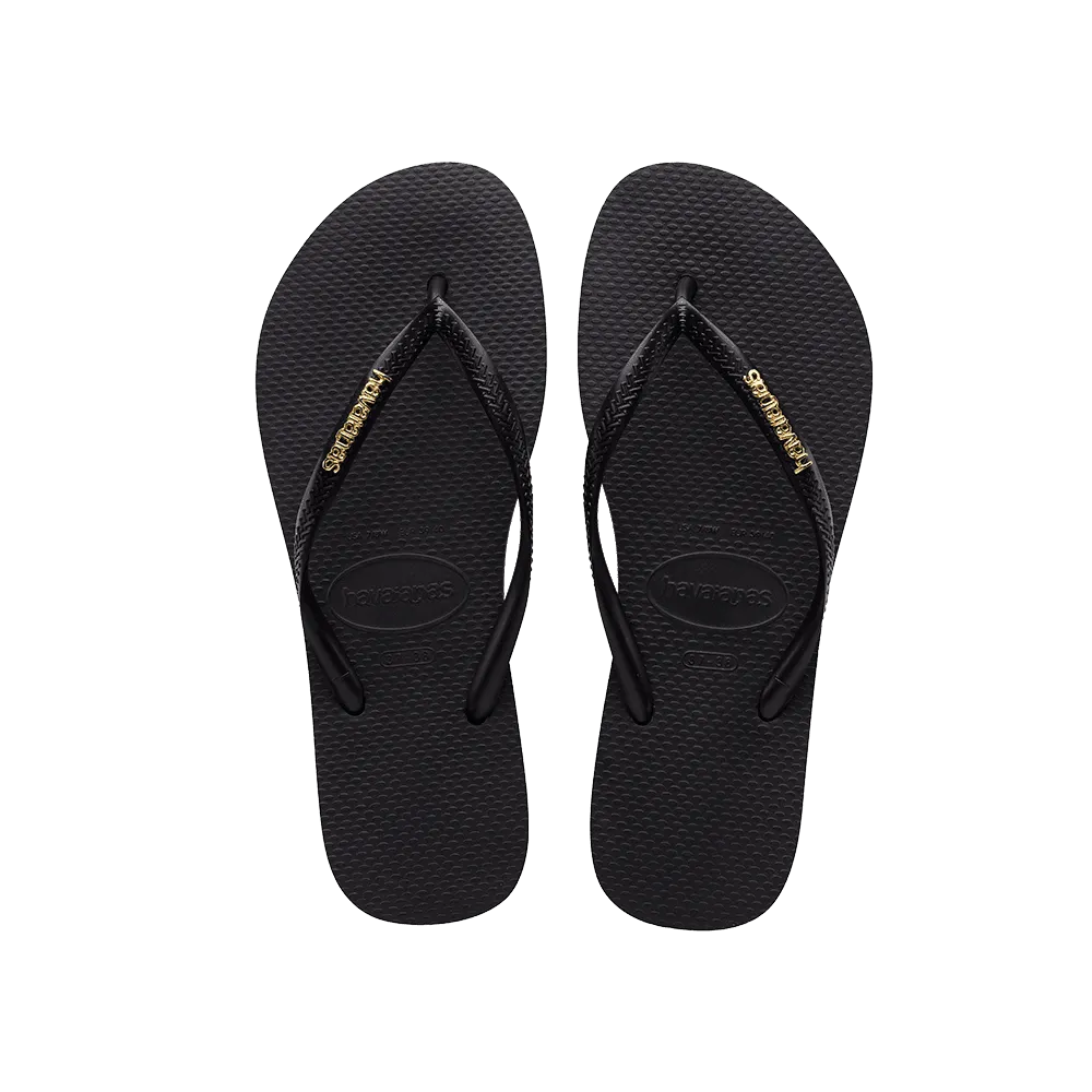 Slim Logo Metallic Flip Flops