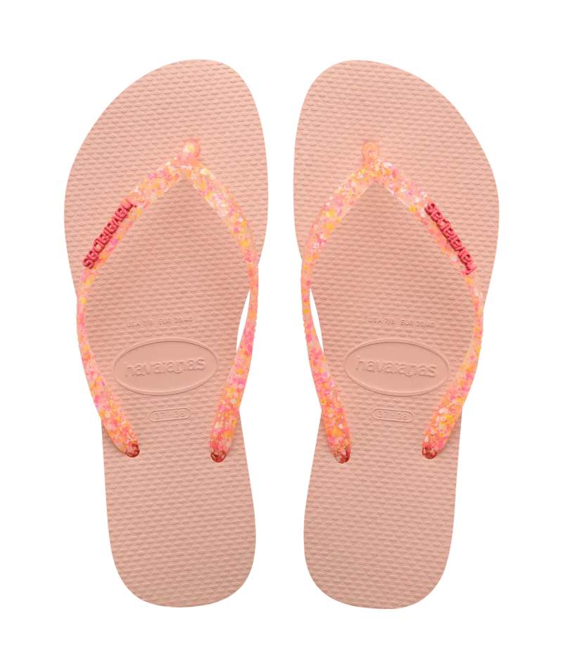 Slim Logo Metallic Flip Flops