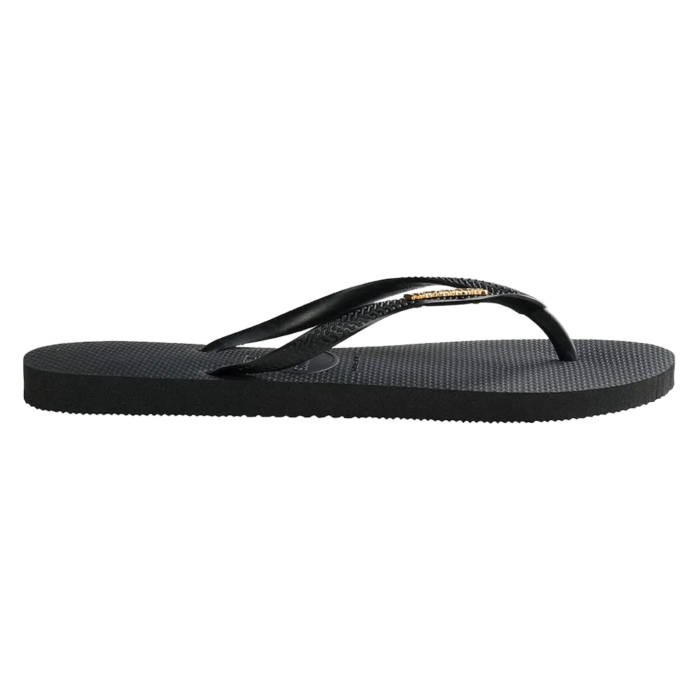 Slim Logo Metallic Flip Flops