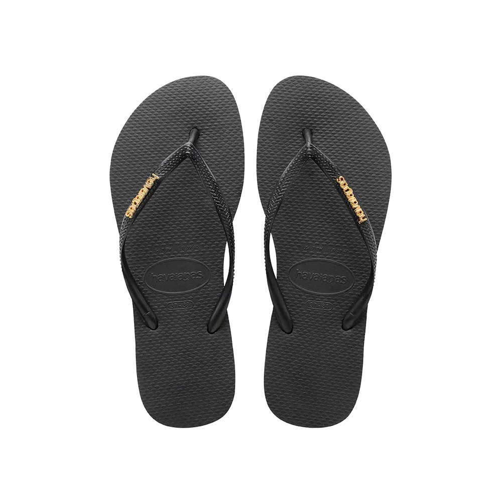 Slim Logo Metallic Flip Flops