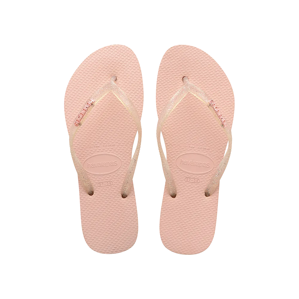 Slim Logo Metallic Flip Flops