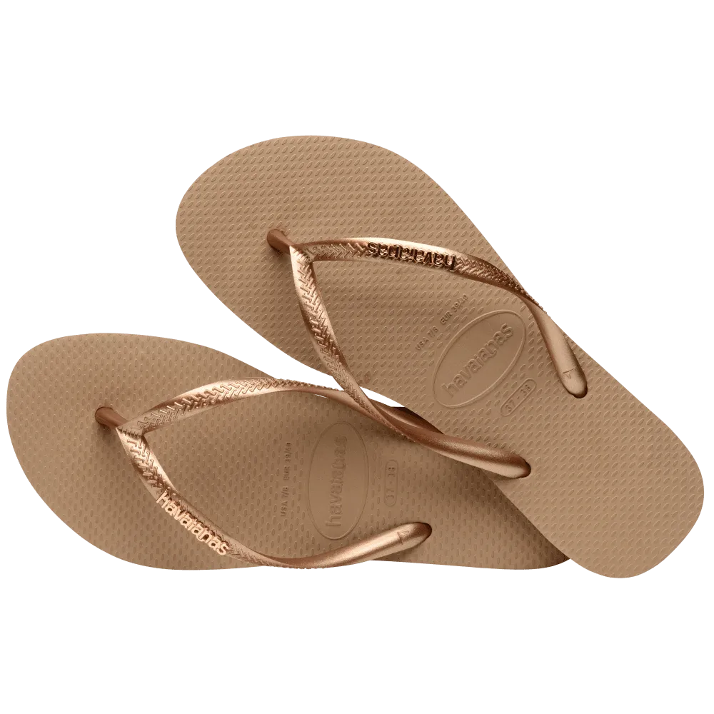 Slim Logo Metallic Flip Flops