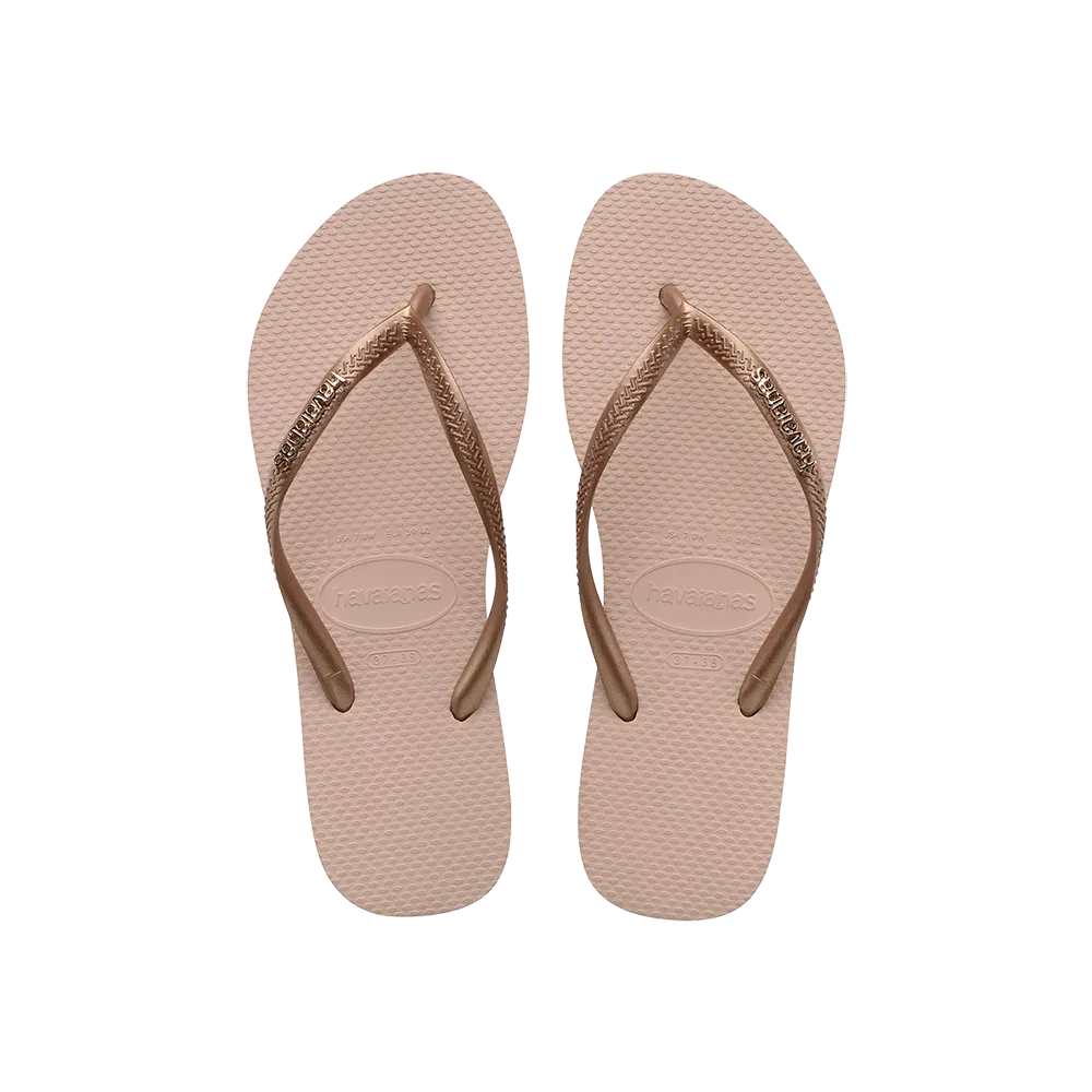 Slim Logo Metallic Flip Flops