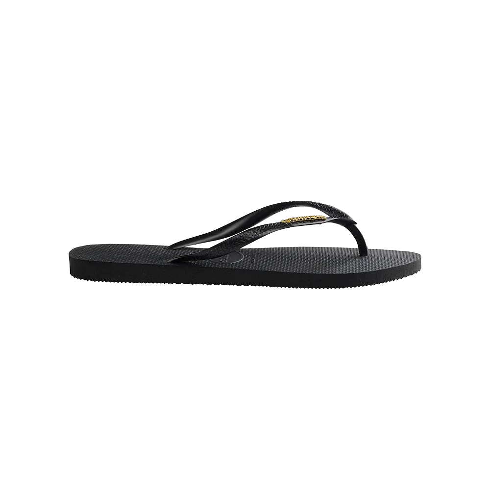 Slim Logo Metallic Flip Flops