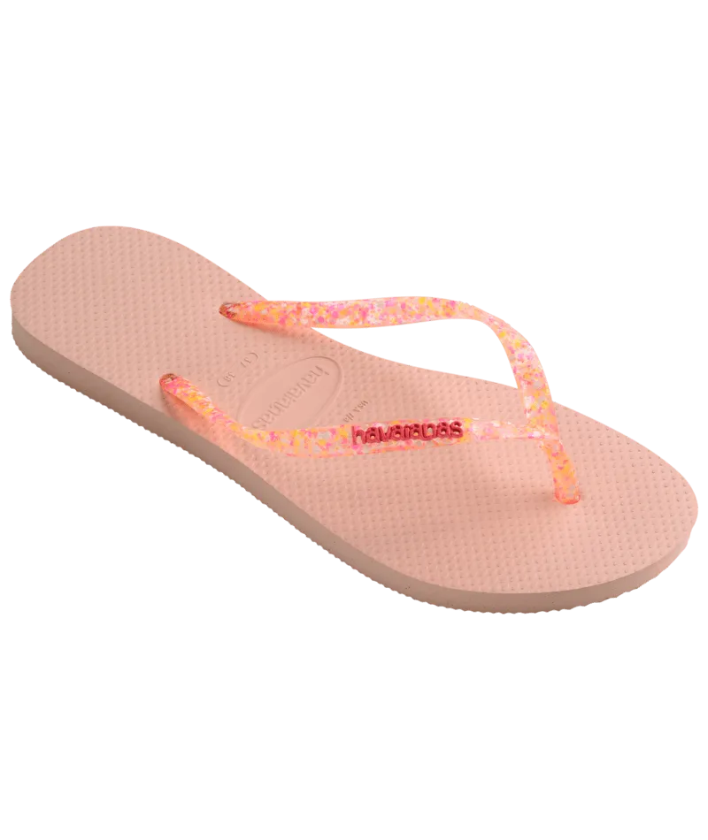 Slim Logo Metallic Flip Flops