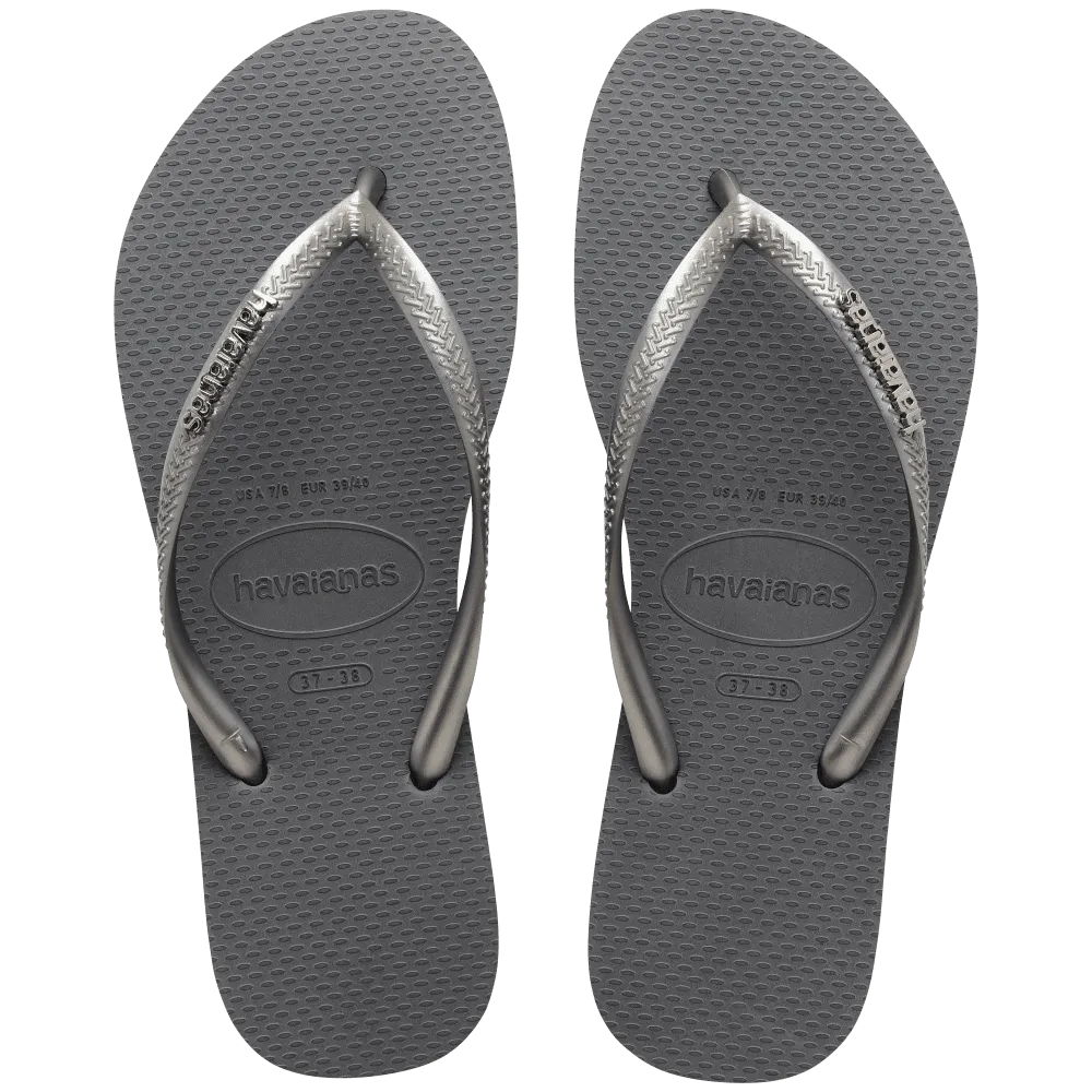 Slim Logo Metallic Flip Flops