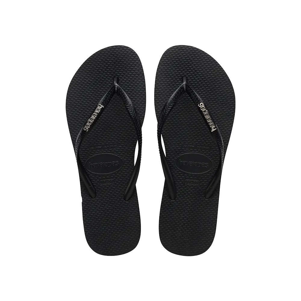 Slim Logo Metallic Flip Flops
