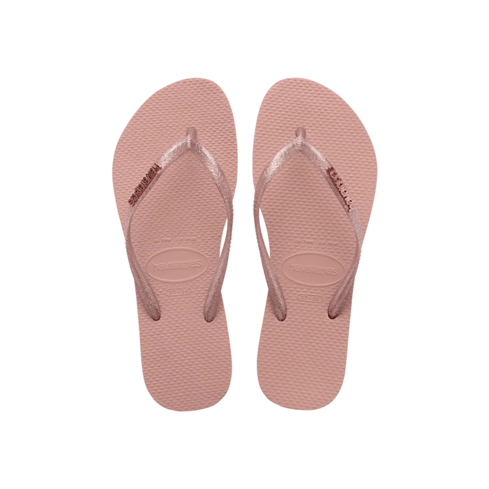 Slim Logo Metallic Flip Flops