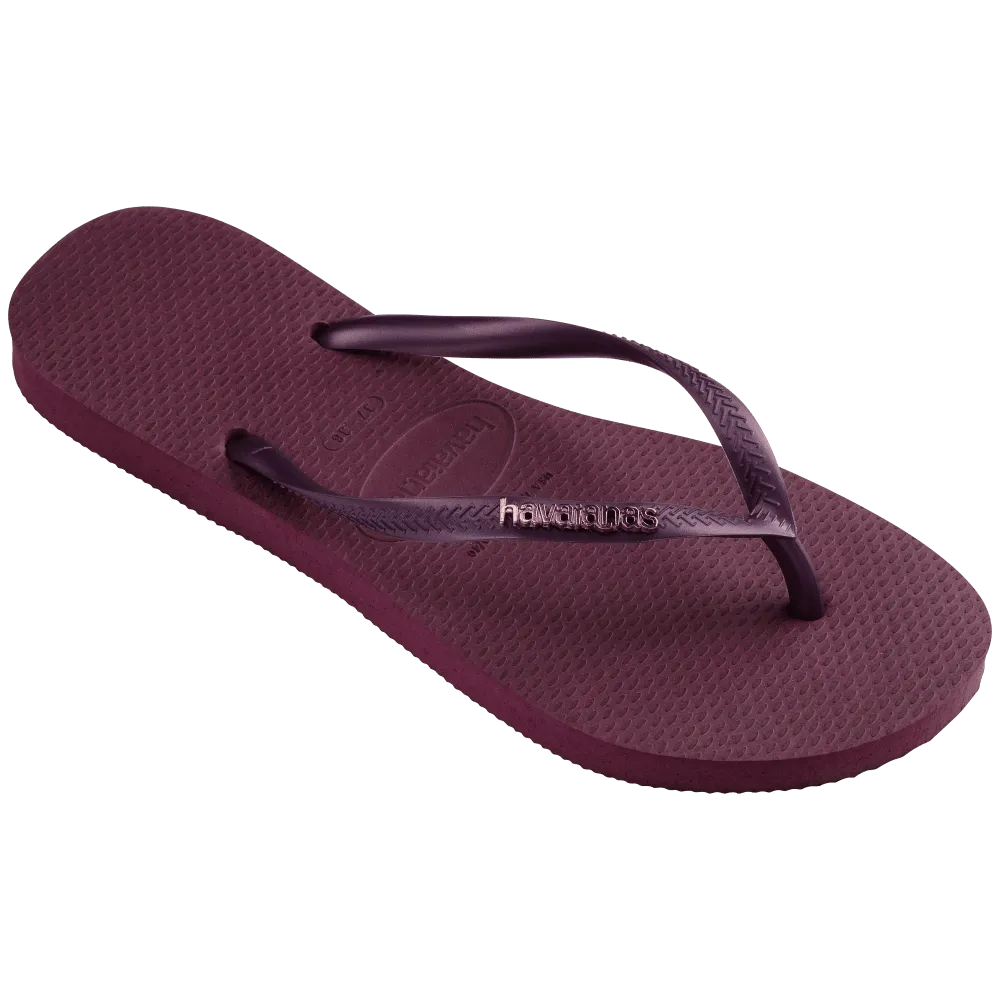 Slim Logo Metallic Flip Flops