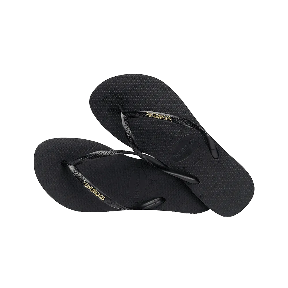Slim Logo Metallic Flip Flops