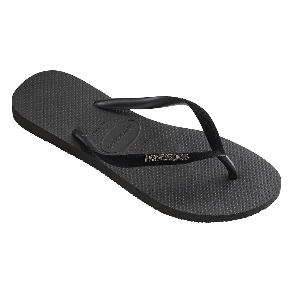 Slim Logo Metallic Flip Flops