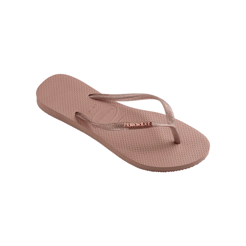 Slim Logo Metallic Flip Flops
