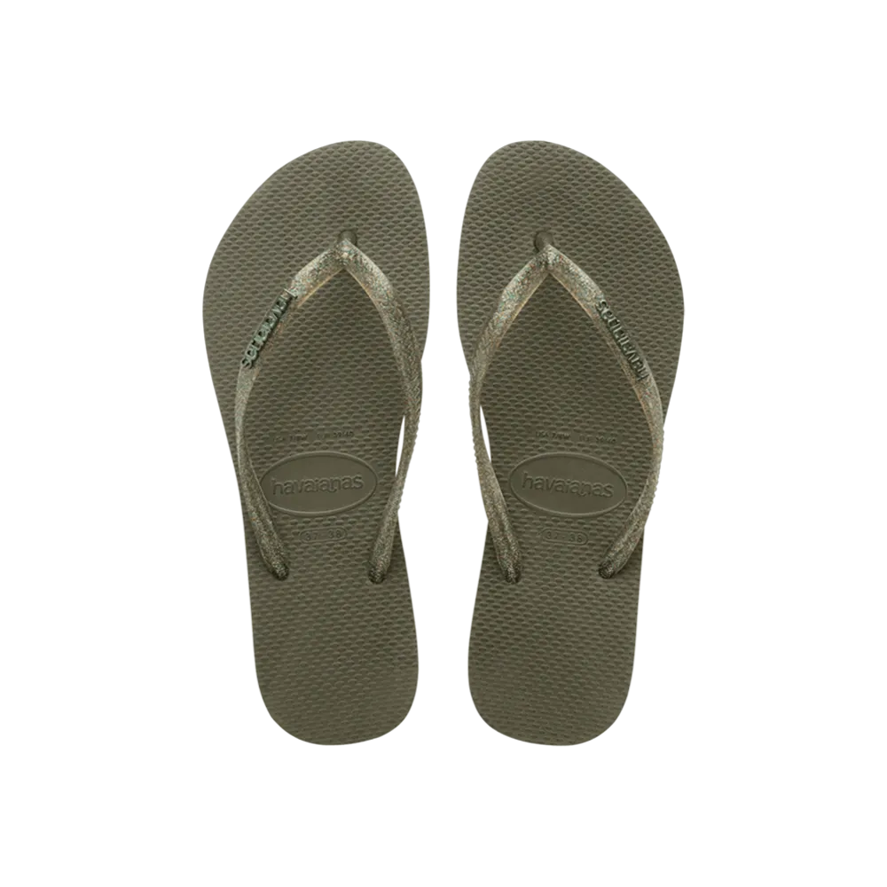 Slim Logo Metallic Flip Flops