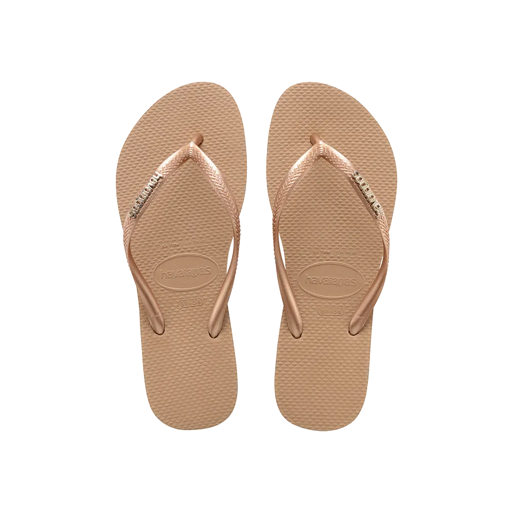 Slim Logo Metallic Flip Flops