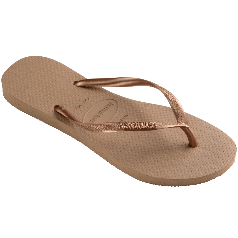 Slim Logo Metallic Flip Flops