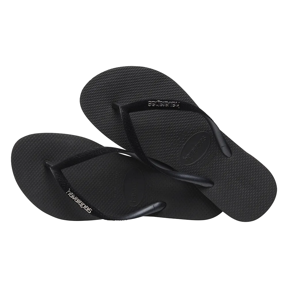 Slim Logo Metallic Flip Flops