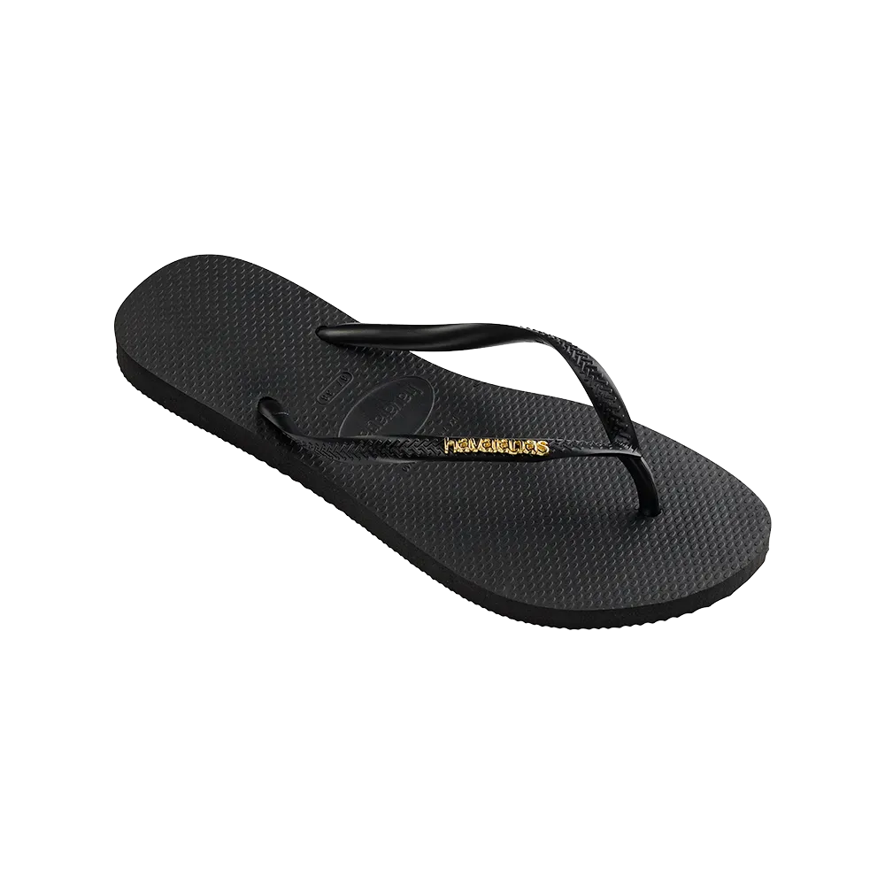Slim Logo Metallic Flip Flops