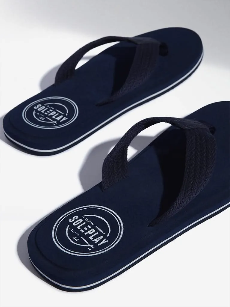 SOLEPLAY Navy Braided Flip-Flops