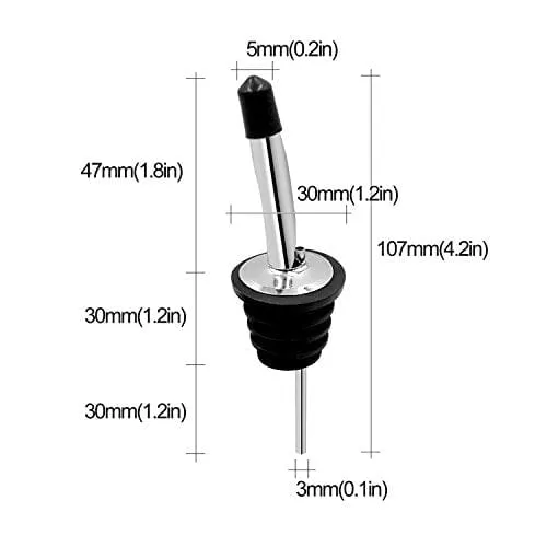 TOBSAYK 10-Pack Olive Oil Spout for Wine Liquor Olive Oil Coffee Syrup Vinegar Bottles