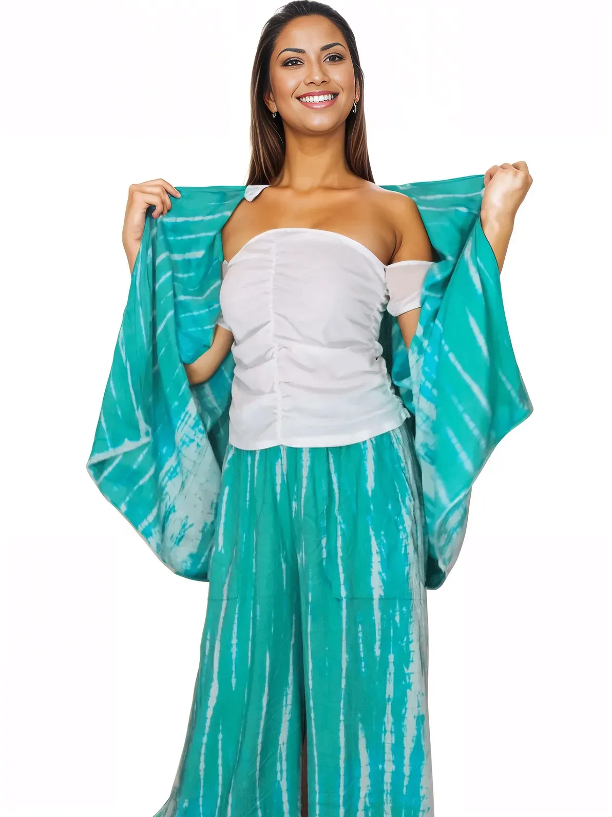 Turquoise Boho Tie-Dye Pants Set – Cozy, Chic & Effortlessly Stylish