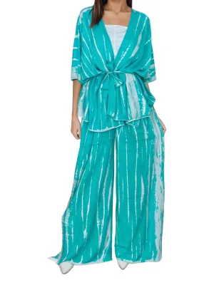 Turquoise Boho Tie-Dye Pants Set – Cozy, Chic & Effortlessly Stylish