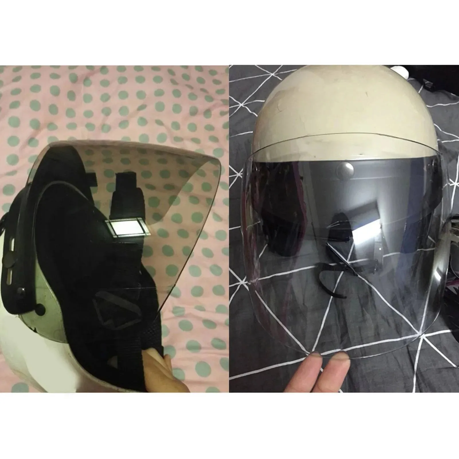 Universal 3 Snap Flip Up Visor Shield Lens for Retro Open Face Motorcycle Helmet Anti-UV Anti-fog and Anti-scratch