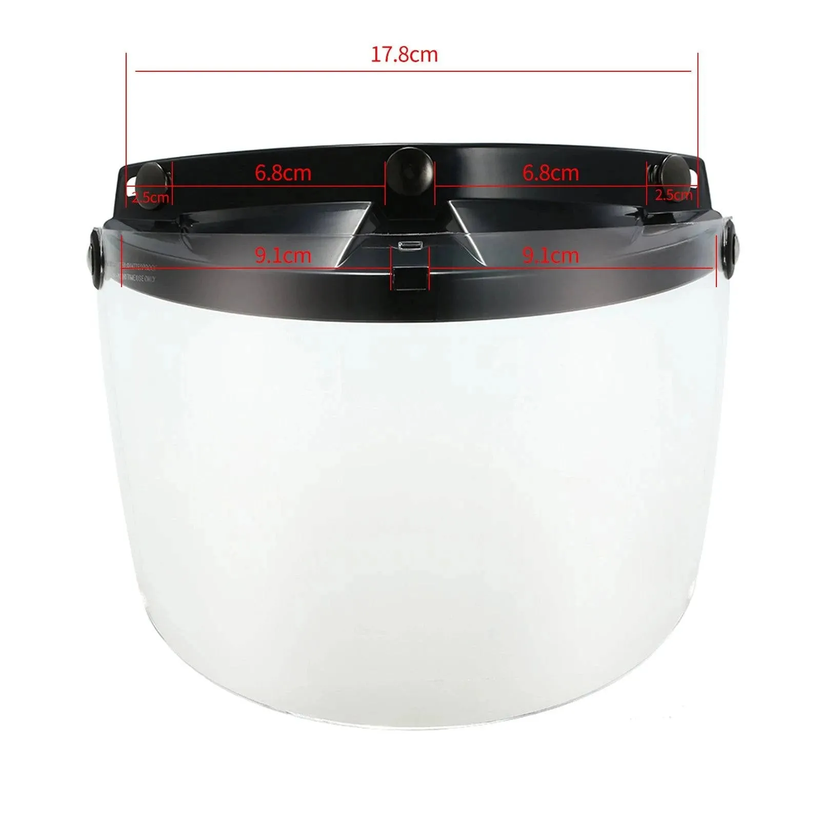 Universal 3 Snap Flip Up Visor Shield Lens for Retro Open Face Motorcycle Helmet Anti-UV Anti-fog and Anti-scratch