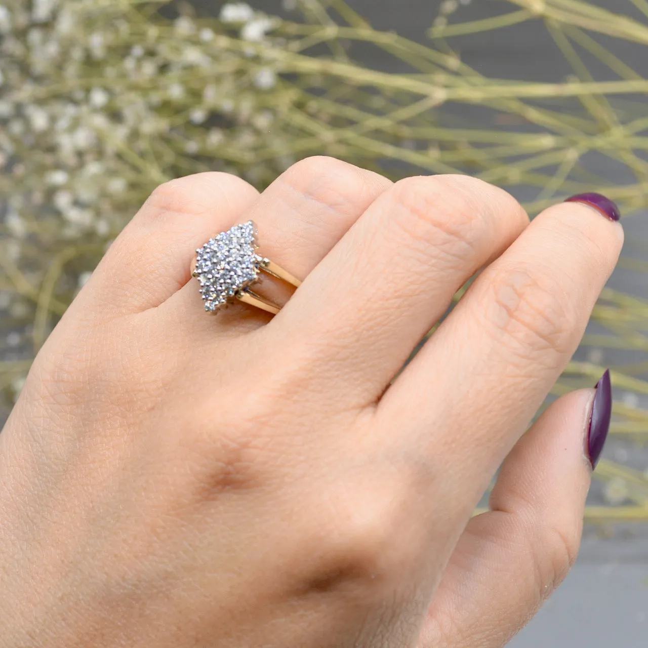 Vintage Reversible Ring - 14ct Yellow Gold Tanzanite & Diamond Double Sided Flip Ring