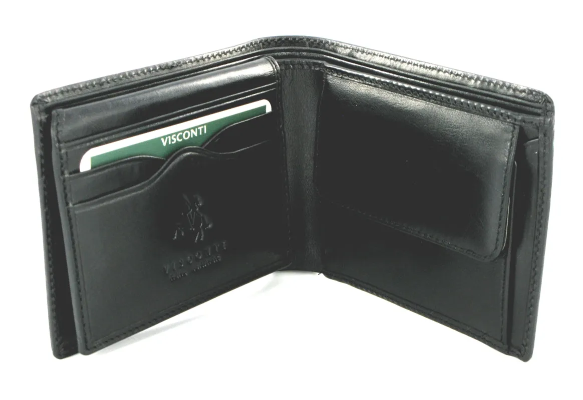 Visconti Monza MZ4 Lazio Italian Black RFID Leather Wallet