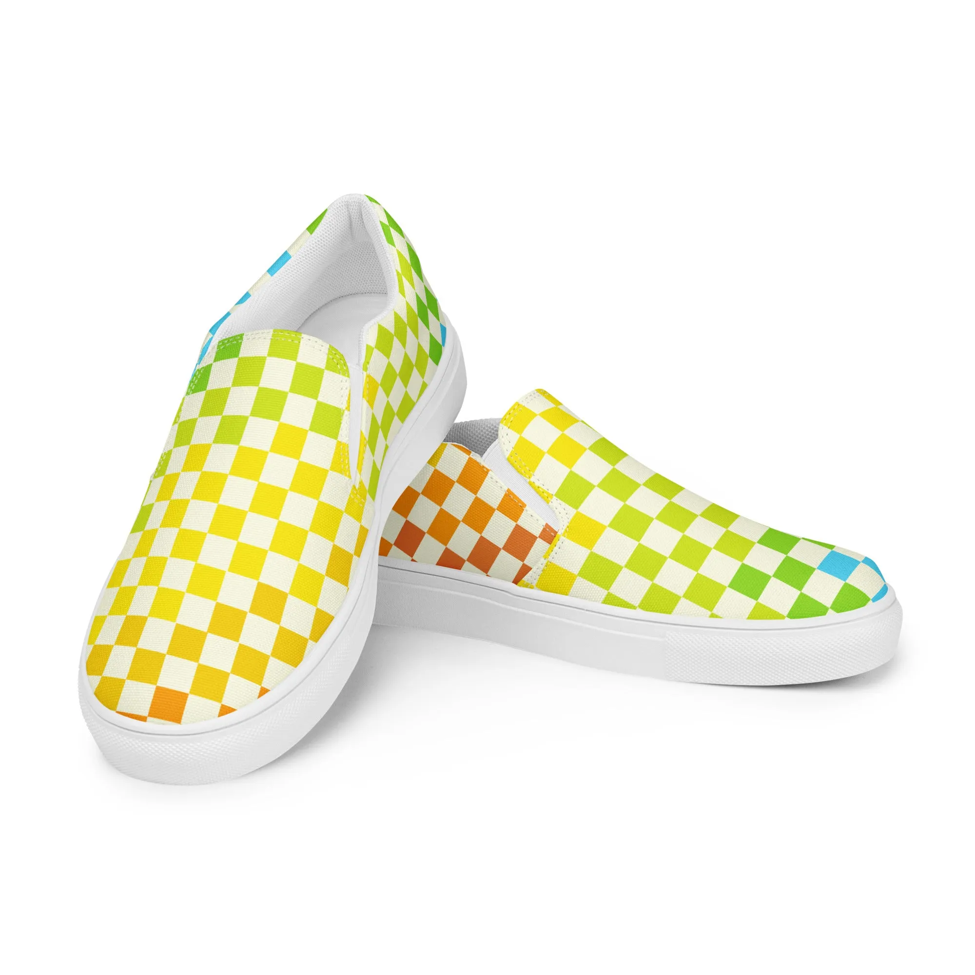 Warm & Cool Checks, Men’s slip-on canvas shoes