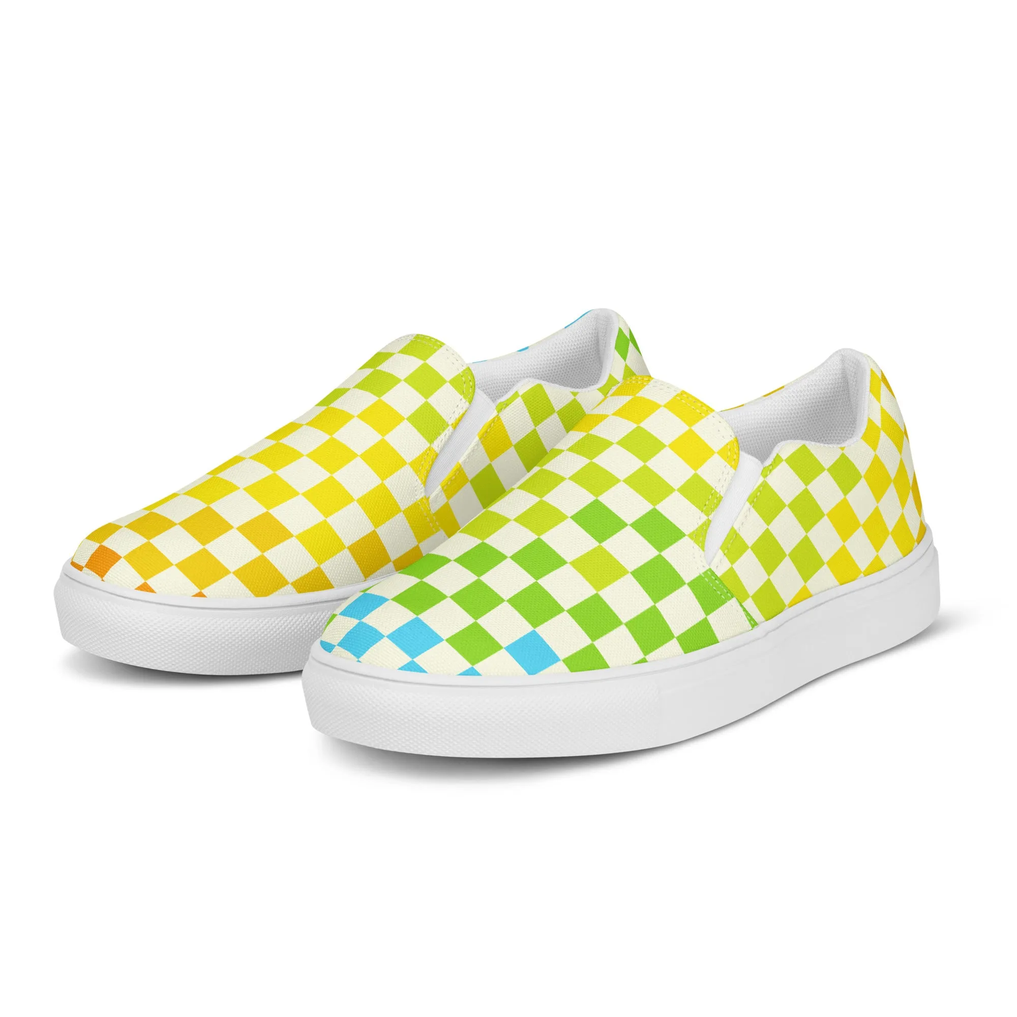 Warm & Cool Checks, Men’s slip-on canvas shoes