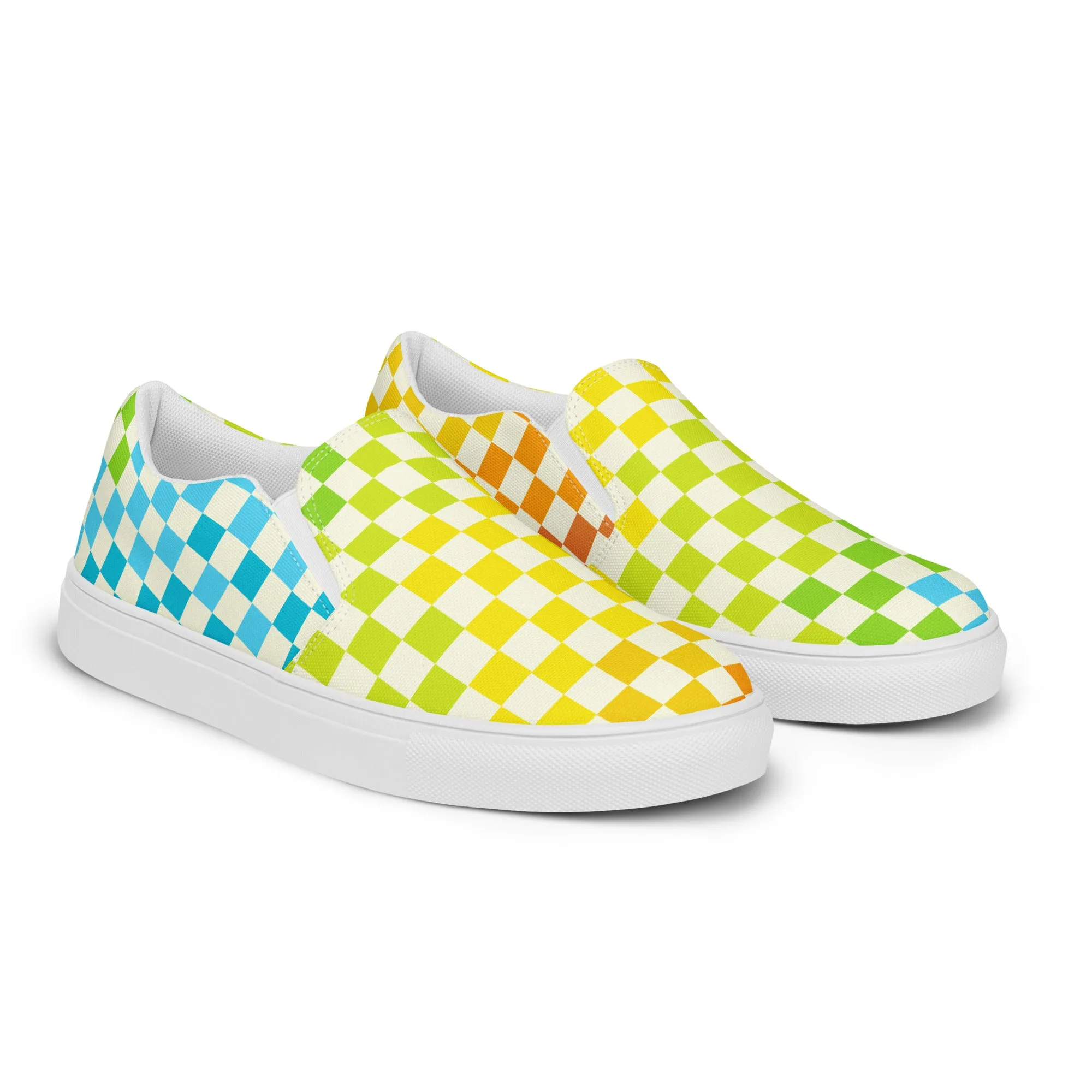 Warm & Cool Checks, Men’s slip-on canvas shoes