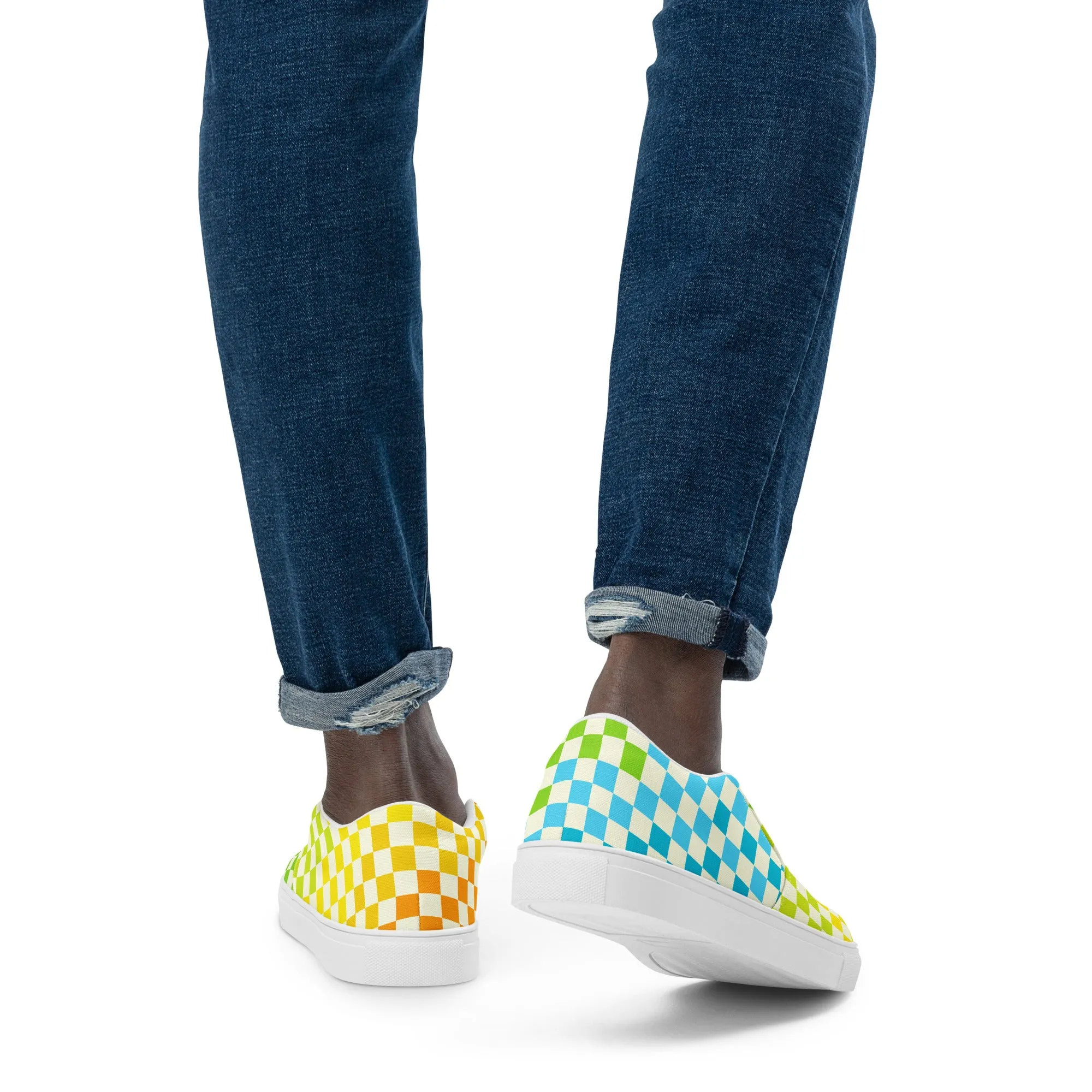 Warm & Cool Checks, Men’s slip-on canvas shoes