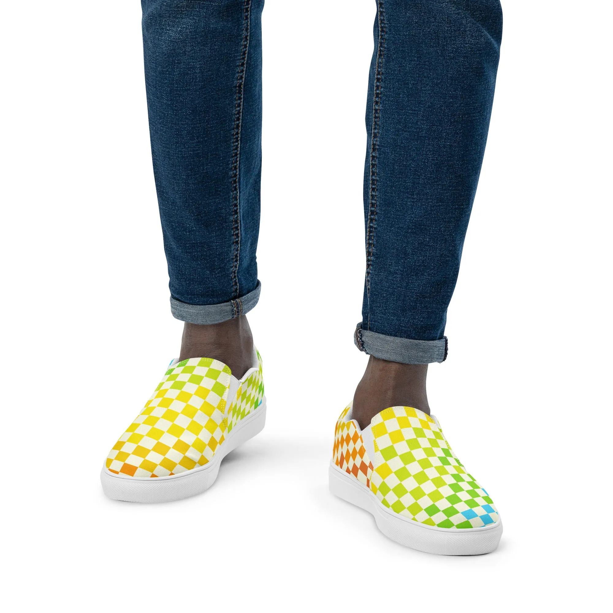 Warm & Cool Checks, Men’s slip-on canvas shoes
