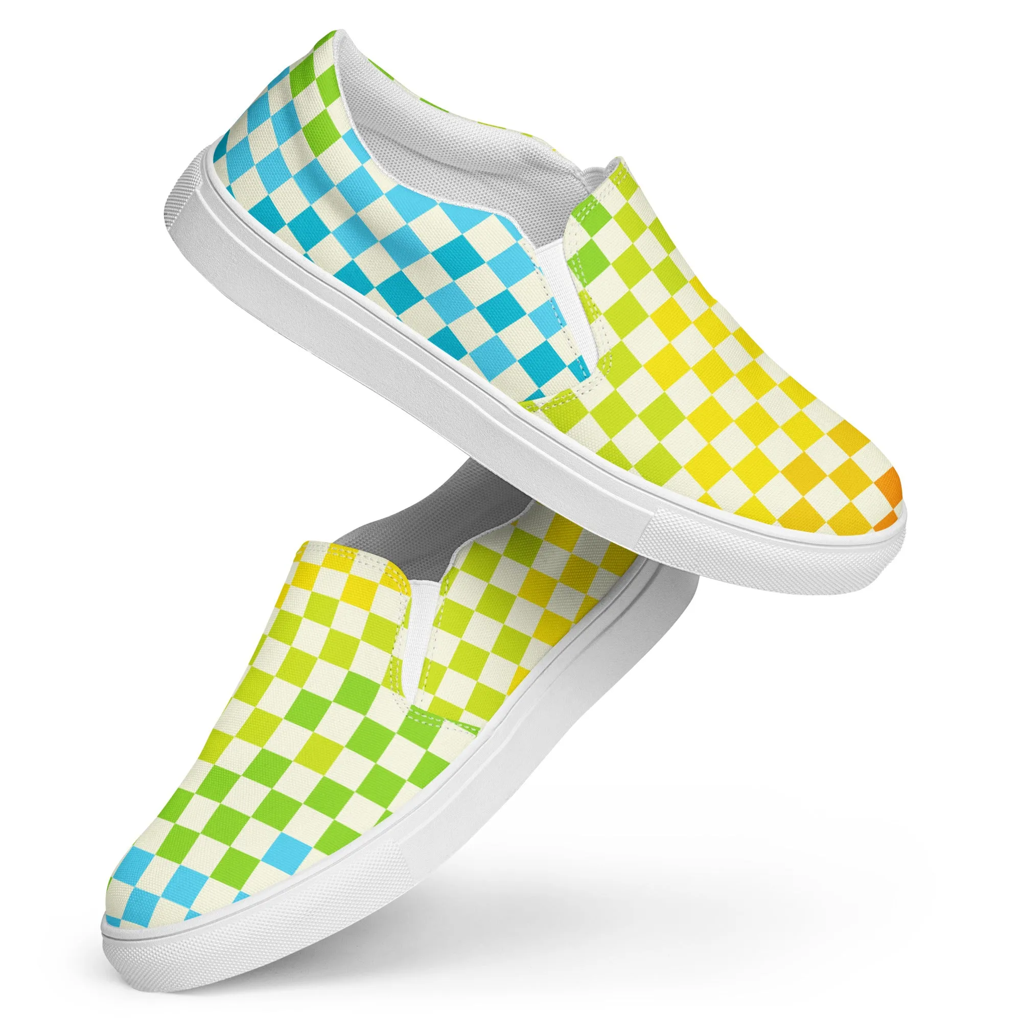 Warm & Cool Checks, Men’s slip-on canvas shoes