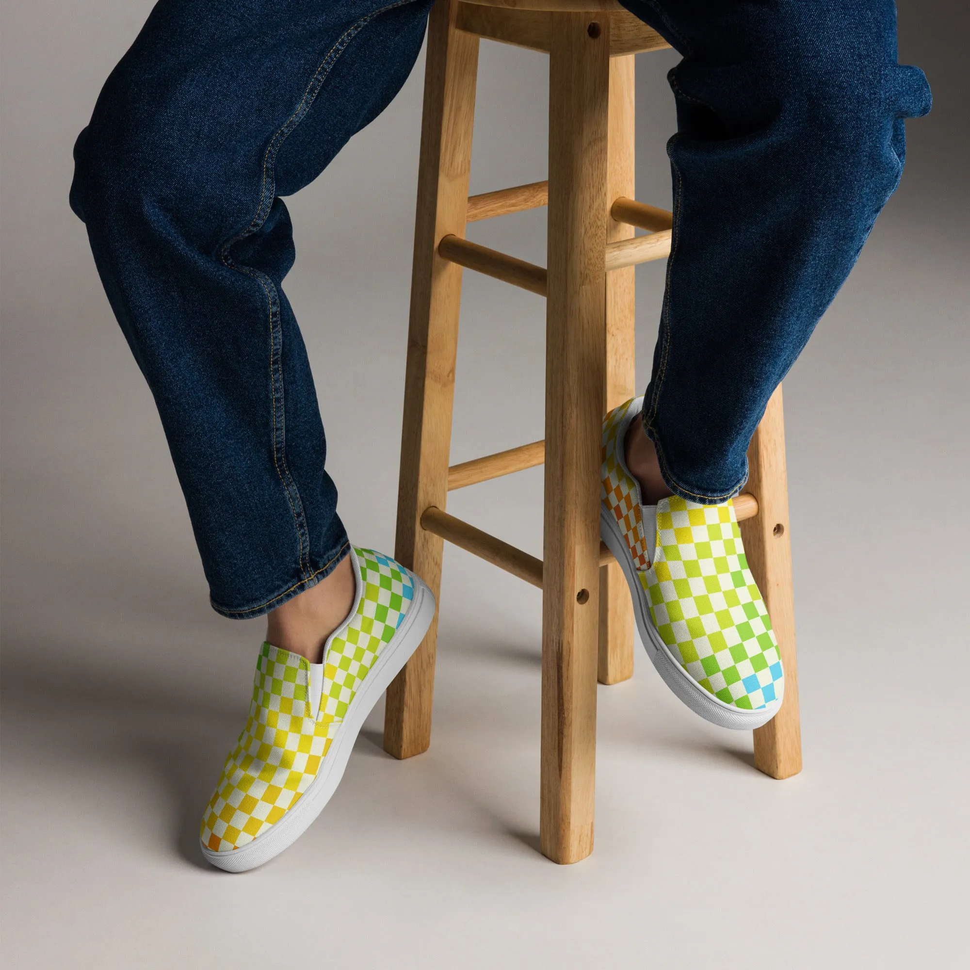 Warm & Cool Checks, Men’s slip-on canvas shoes