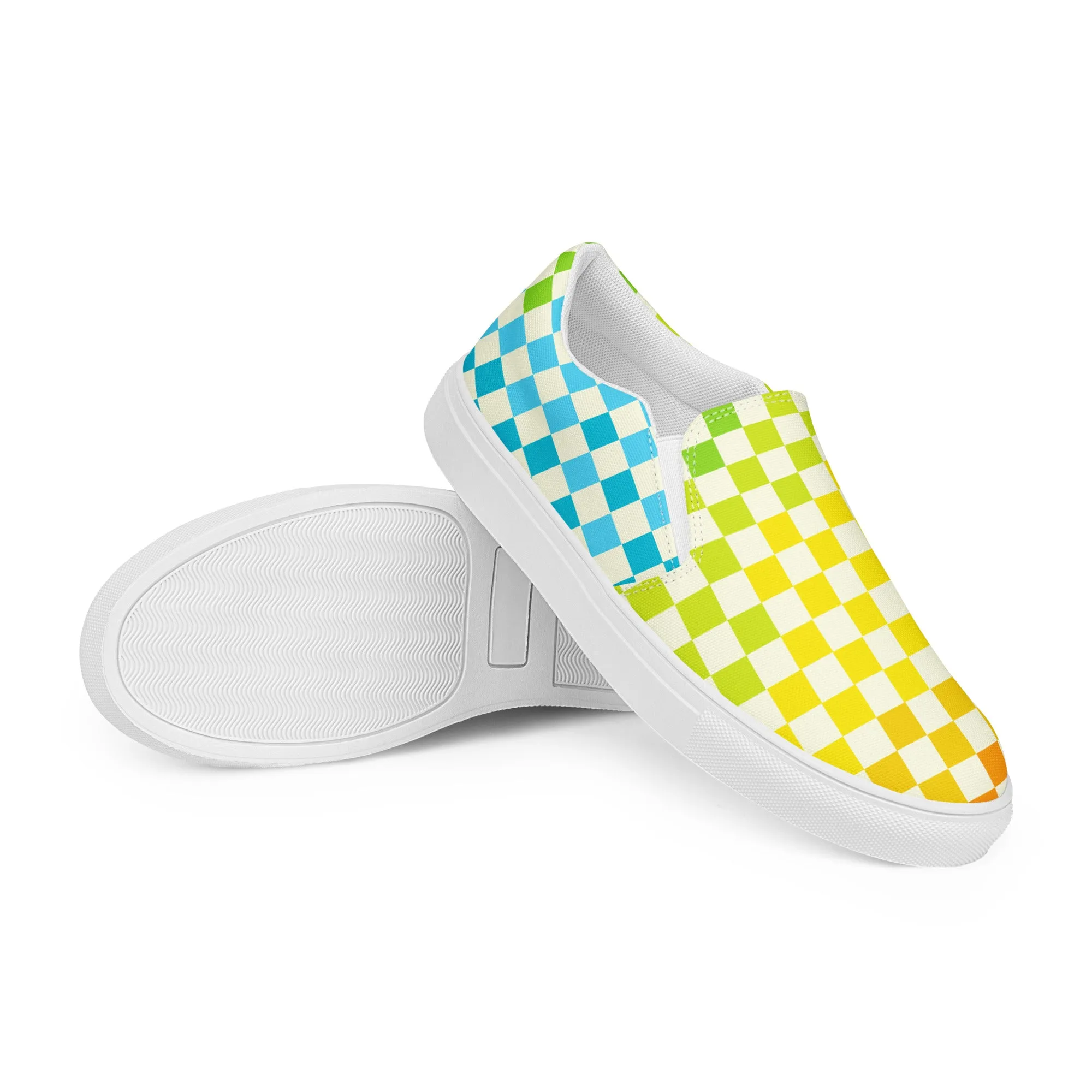 Warm & Cool Checks, Men’s slip-on canvas shoes