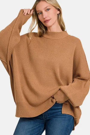 Zenana Oversized Sweater Deep Camel